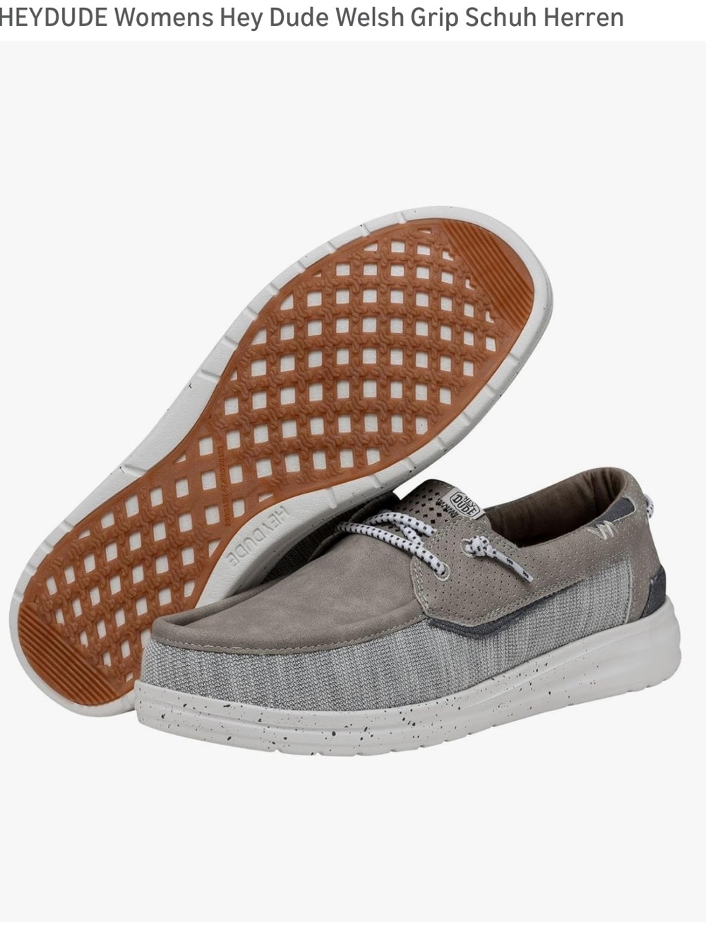 Hey Dude Welsh Grip Mix Men's Casual Shoes, Oyster New In Box